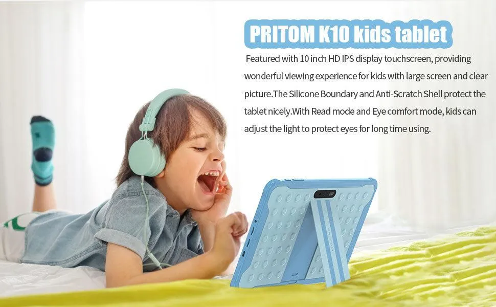 Kids 10.1 inch Tablet, Wifi   Quad Core Processor, 6000mAh Battery, HD Screen, 2GB RAM, 32GB ROM, Dual Camera 2MP   8MP, with tons Pre-Installed Parental Control, Kids Apps and Games