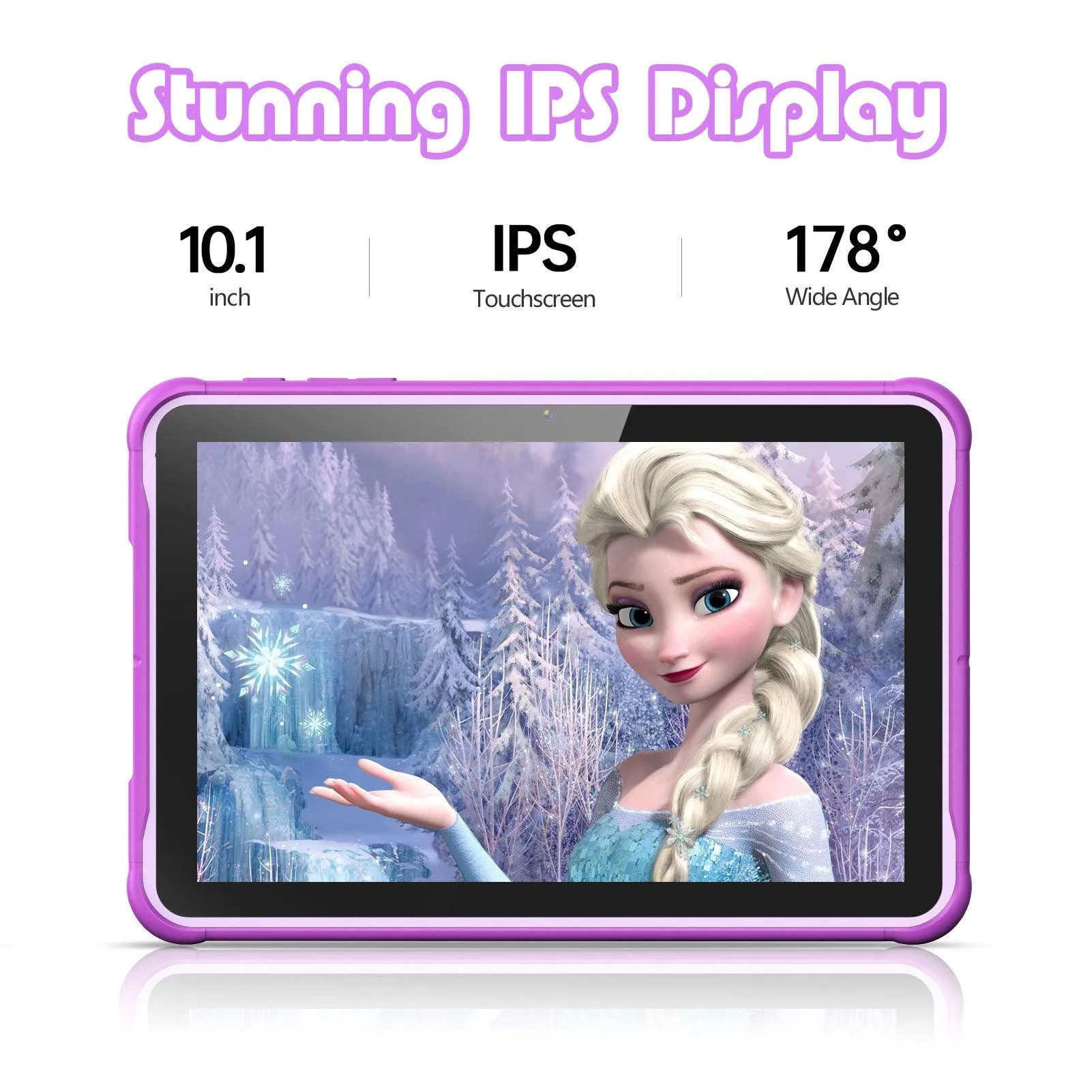 Kids 10.1 inch Tablet, Wifi   Quad Core Processor, 6000mAh Battery, HD Screen, 2GB RAM, 32GB ROM, Dual Camera 2MP   8MP, with tons Pre-Installed Parental Control, Kids Apps and Games
