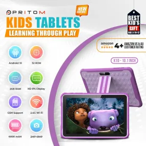 Kids 10.1 inch Tablet, Wifi   Quad Core Processor, 6000mAh Battery, HD Screen, 2GB RAM, 32GB ROM, Dual Camera 2MP   8MP, with tons Pre-Installed Parental Control, Kids Apps and Games
