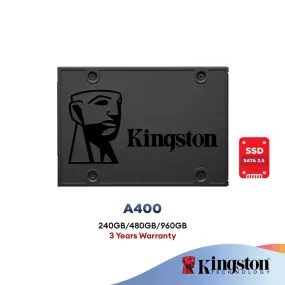 Kingston A400 2.5" SATADrive SSD 120GB/ 240GB/ 480GB/ 960GB