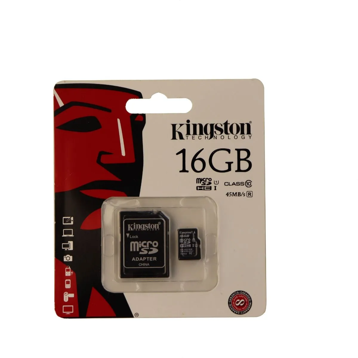 Kingston Digital 16GB microSDHC Class 10 UHS-I 45MB/s Read Card with SD Adapter