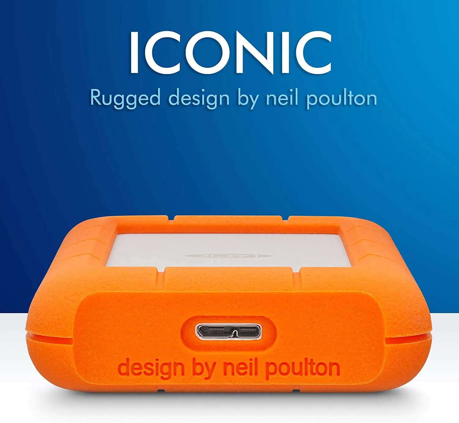 LaCie Rugged Mini 4TB USB 3.0 Portable 2.5 inch External Hard Drive for PC and Mac, External HDD, Orange - White