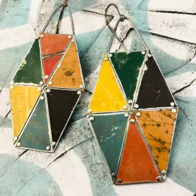 Le Cirque Tesserae Arched Wire Tin Earrings