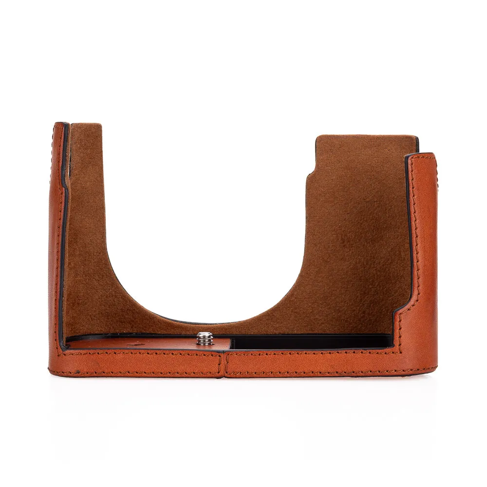 Leica Q3 Half Case, Leather, Cognac