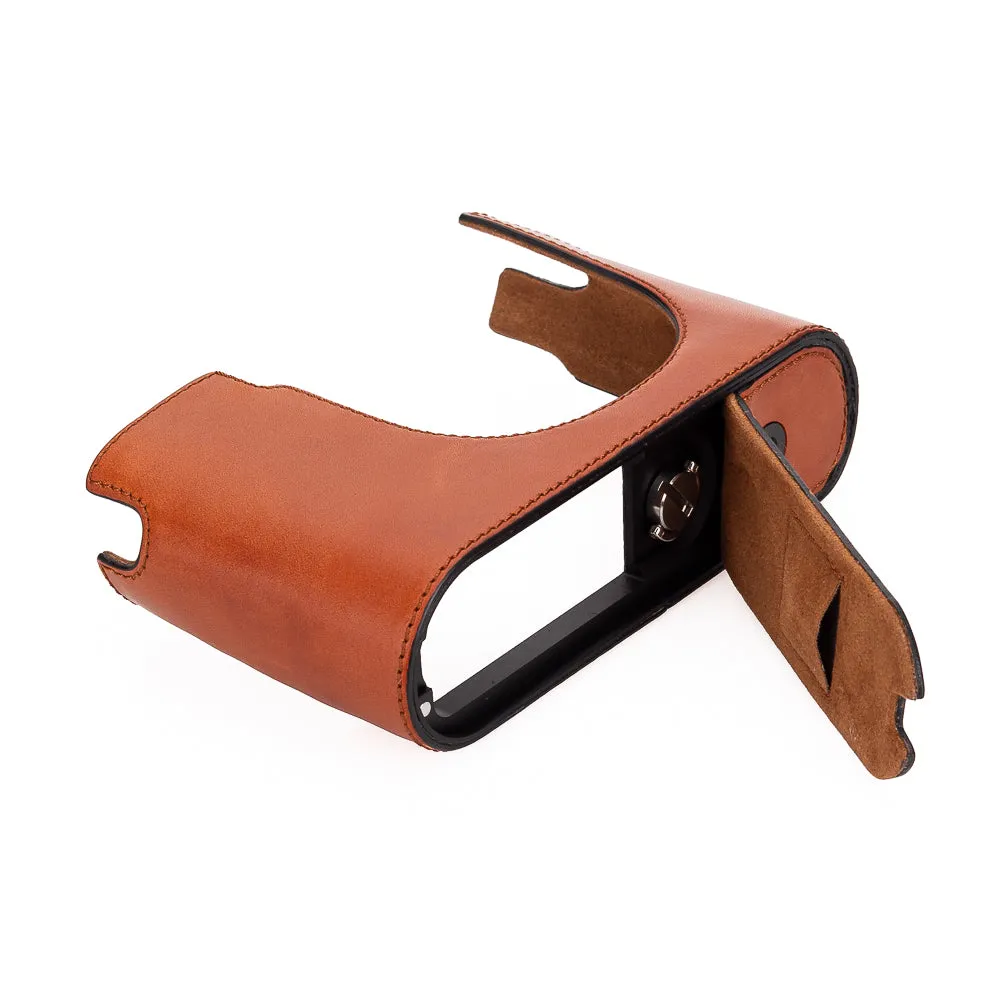 Leica Q3 Half Case, Leather, Cognac
