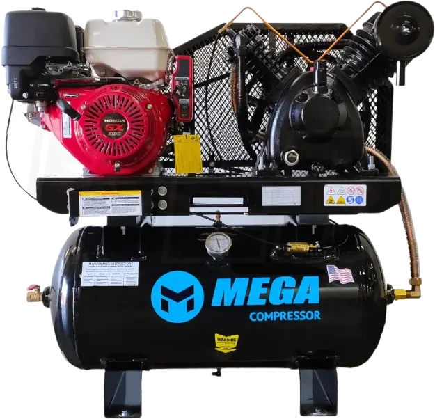 Mega Compressor Air Compressor 13 HP 30 Gallon Honda GX390 Engine Electric Start New MP-13030GTUS