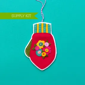 Mitten Wool Felt Ornament Supply Kit