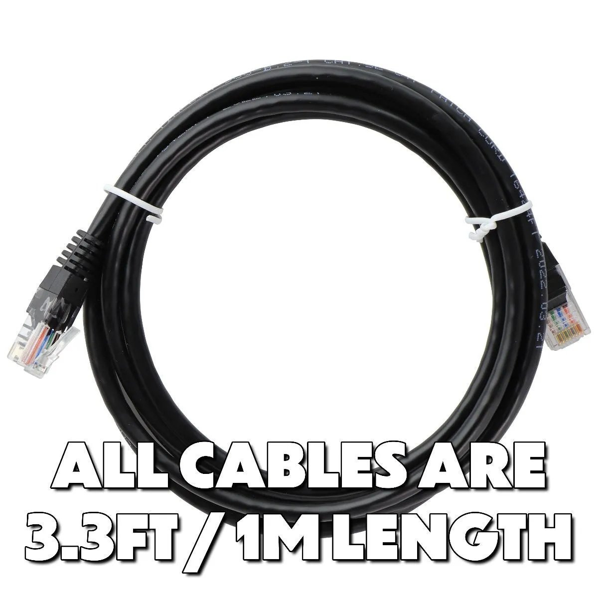 MIXED Yealink (3.3FT/1M) Cat5e Ethernet Cables - Black (E348815)