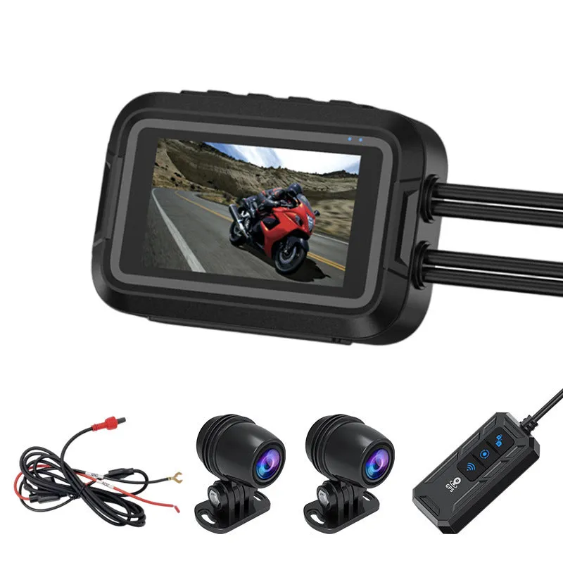 Motorcycle Dash Cam 150 Wide Angle, HD 1080P Front and Rear