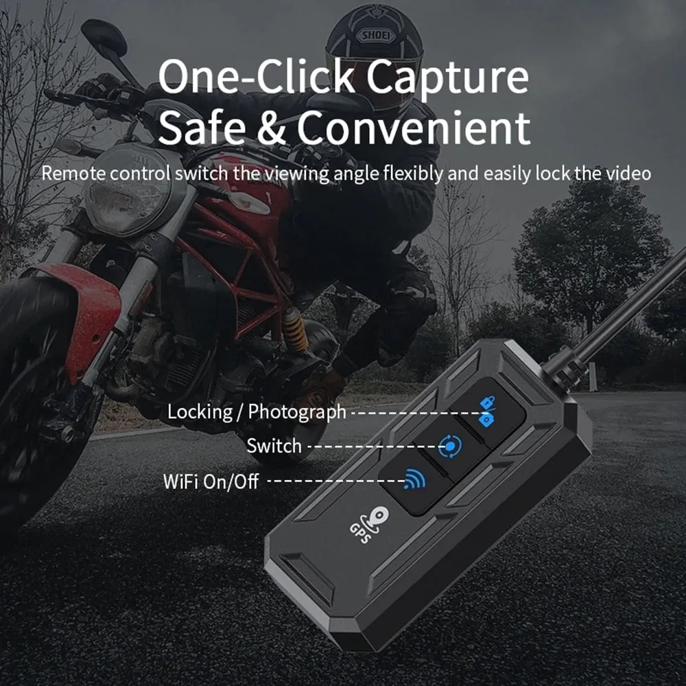Motorcycle Dash Cam 150 Wide Angle, HD 1080P Front and Rear