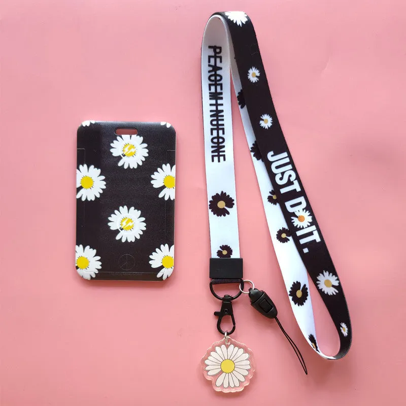 Multipurpose Student ID Card Holder Neck Strap Lanyard - Daisy Series
