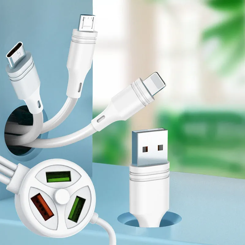 New PDPVC Mobile Phone Charging Cable with 6 deferent connectors smart and colorful