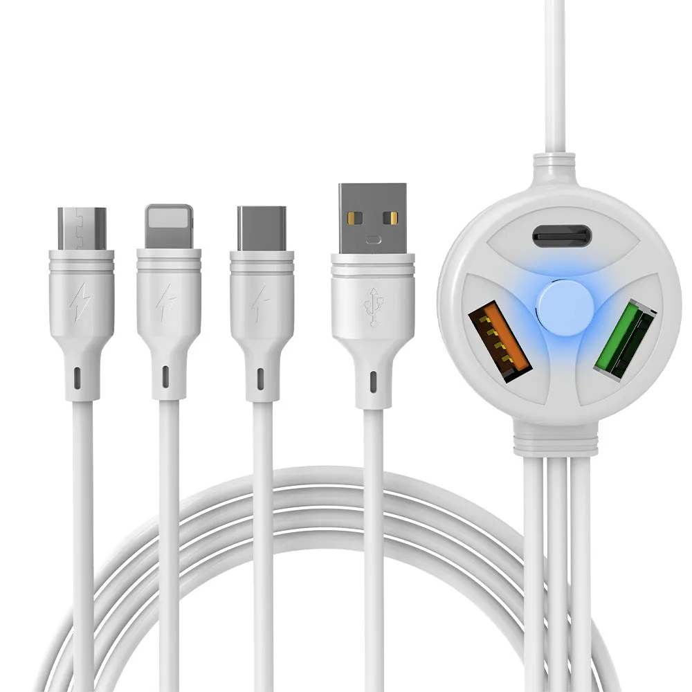New PDPVC Mobile Phone Charging Cable with 6 deferent connectors smart and colorful