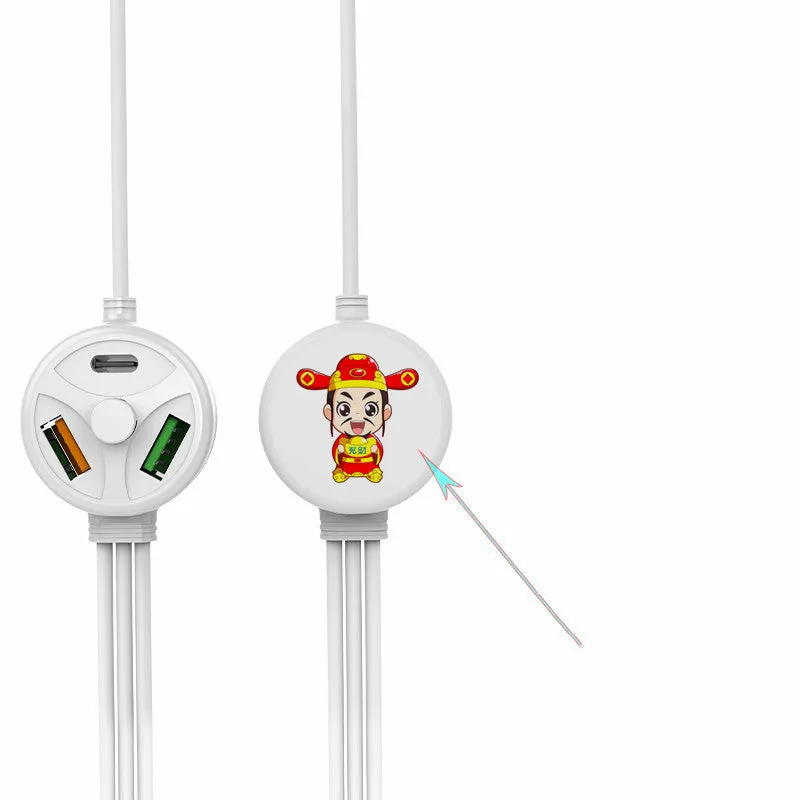 New PDPVC Mobile Phone Charging Cable with 6 deferent connectors smart and colorful