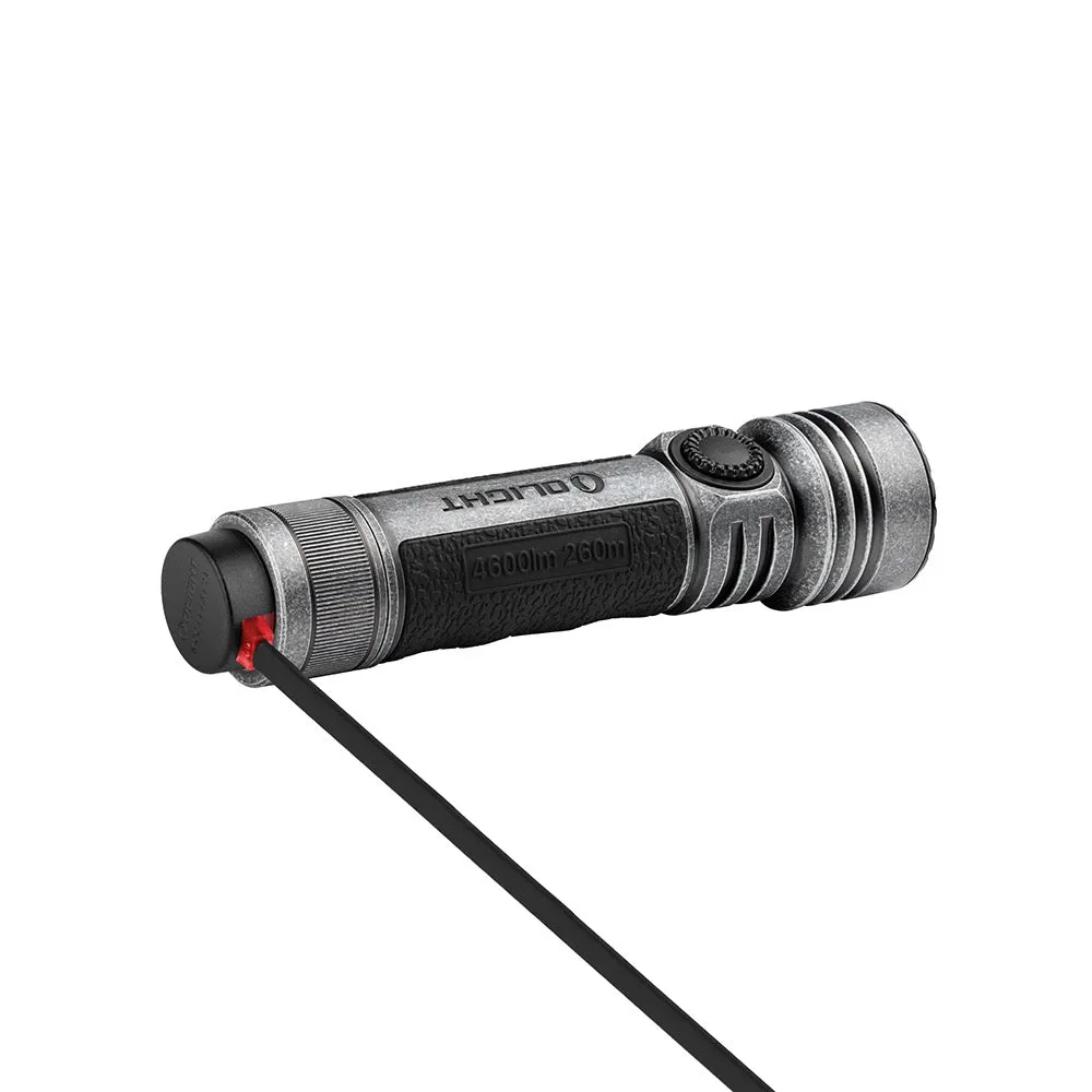 Olight Seeker 4 Pro 4600 Lumen High Power USB-C Rechargeable LED Flashlight - Silver Plated Bronze