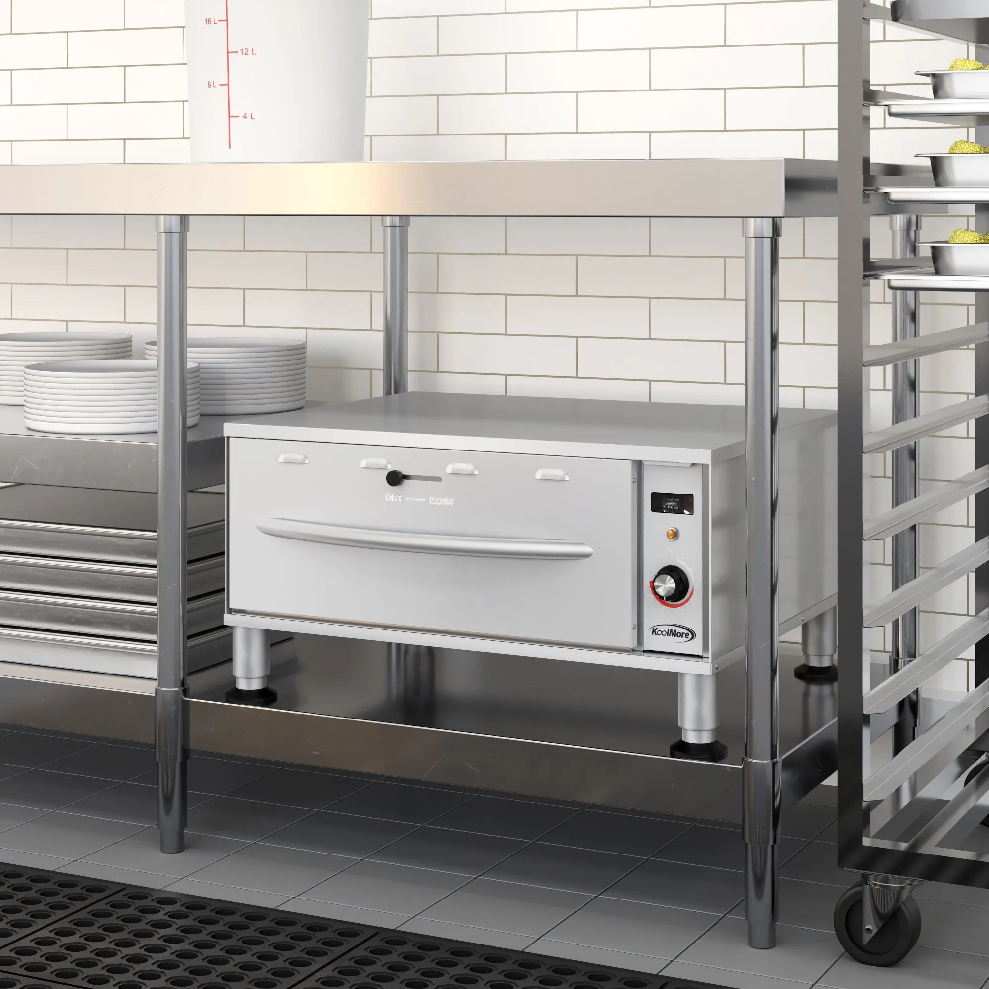 One-Drawer Commercial Free Standing Warming Drawer in Stainless-Steel, UL and NSF Listed (KM-WD-M1)