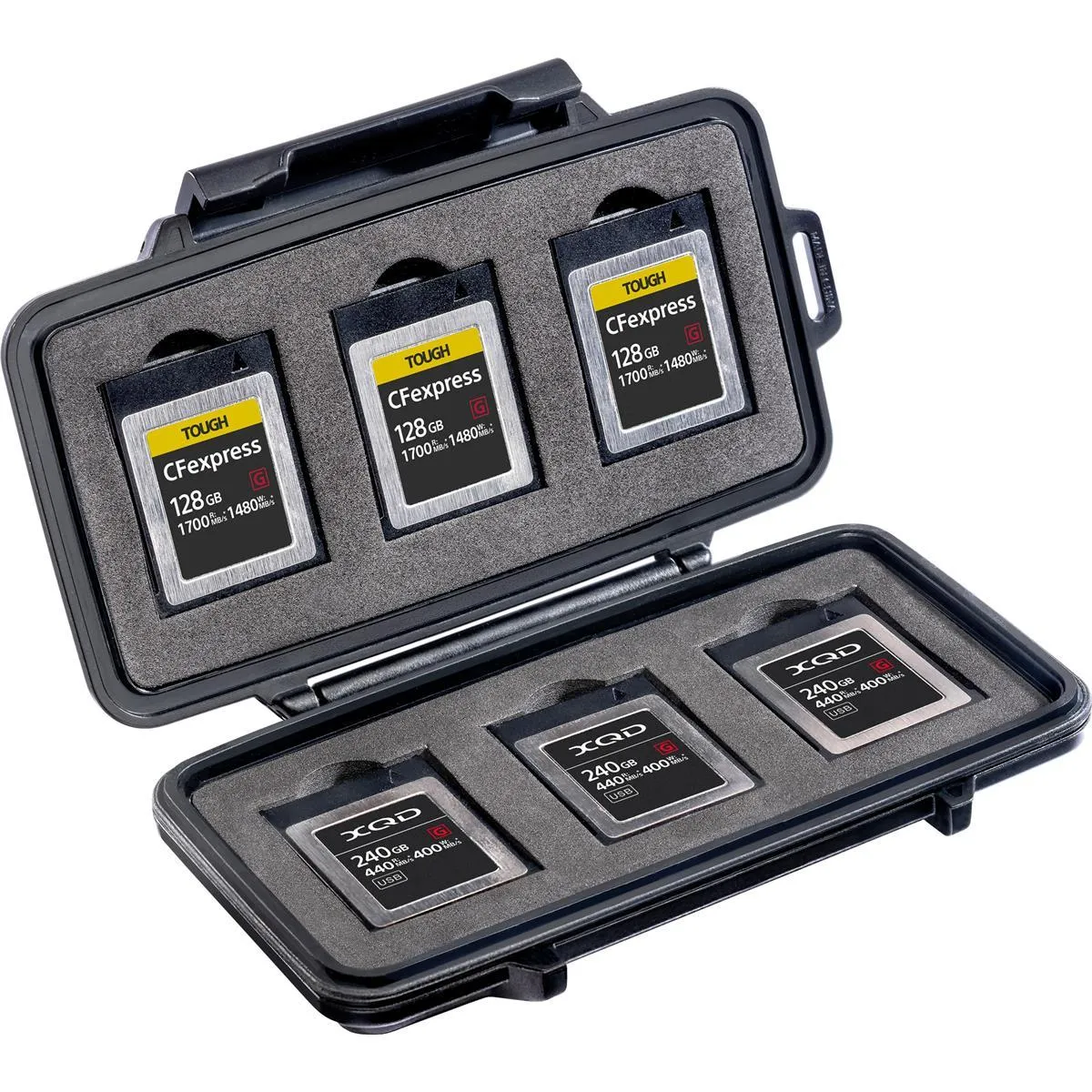 Pelican 0965 Memory Card Case for 6 CFexpress/XQD Memory Cards, Black