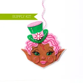 Peppermint Candy Elf Wool Felt Ornament Supply Kit