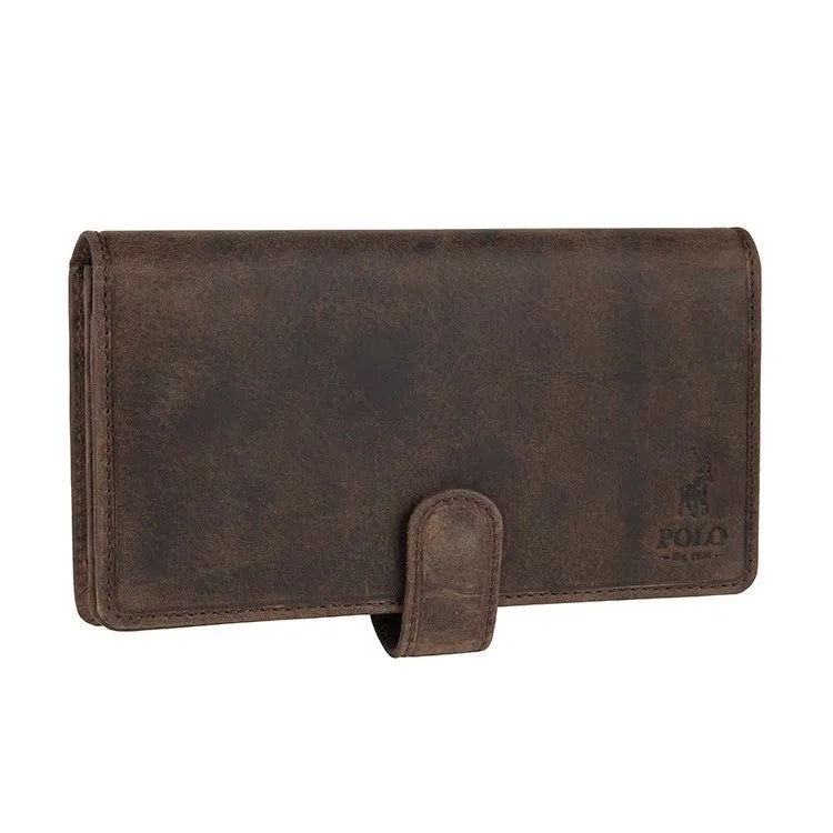 Polo Hamada Large Concertina Purse | Brown