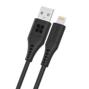 Promate USB-A to Lightning Flexible Charge Cable 1.2m Black