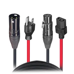 ProX XC-XLREC25 25 Ft. XLR Audio   Edison to IEC Power Cable for PA DJ Speakers