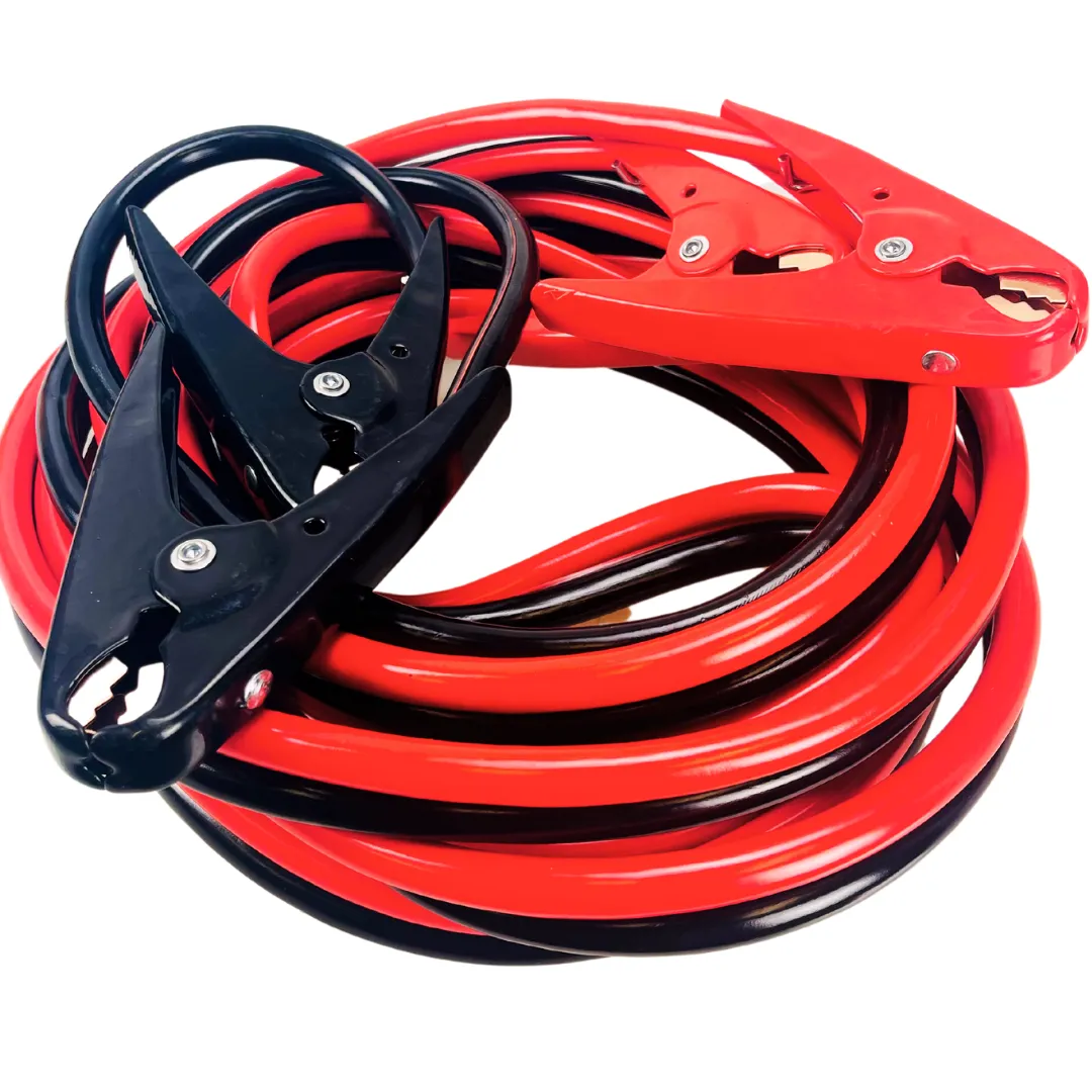 ROAD GENIE 20 Foot, 2 Gauge Booster Cable with Color-Coded Clamps and Carrying Pouch for Easy and Reliable Jump-Starting
