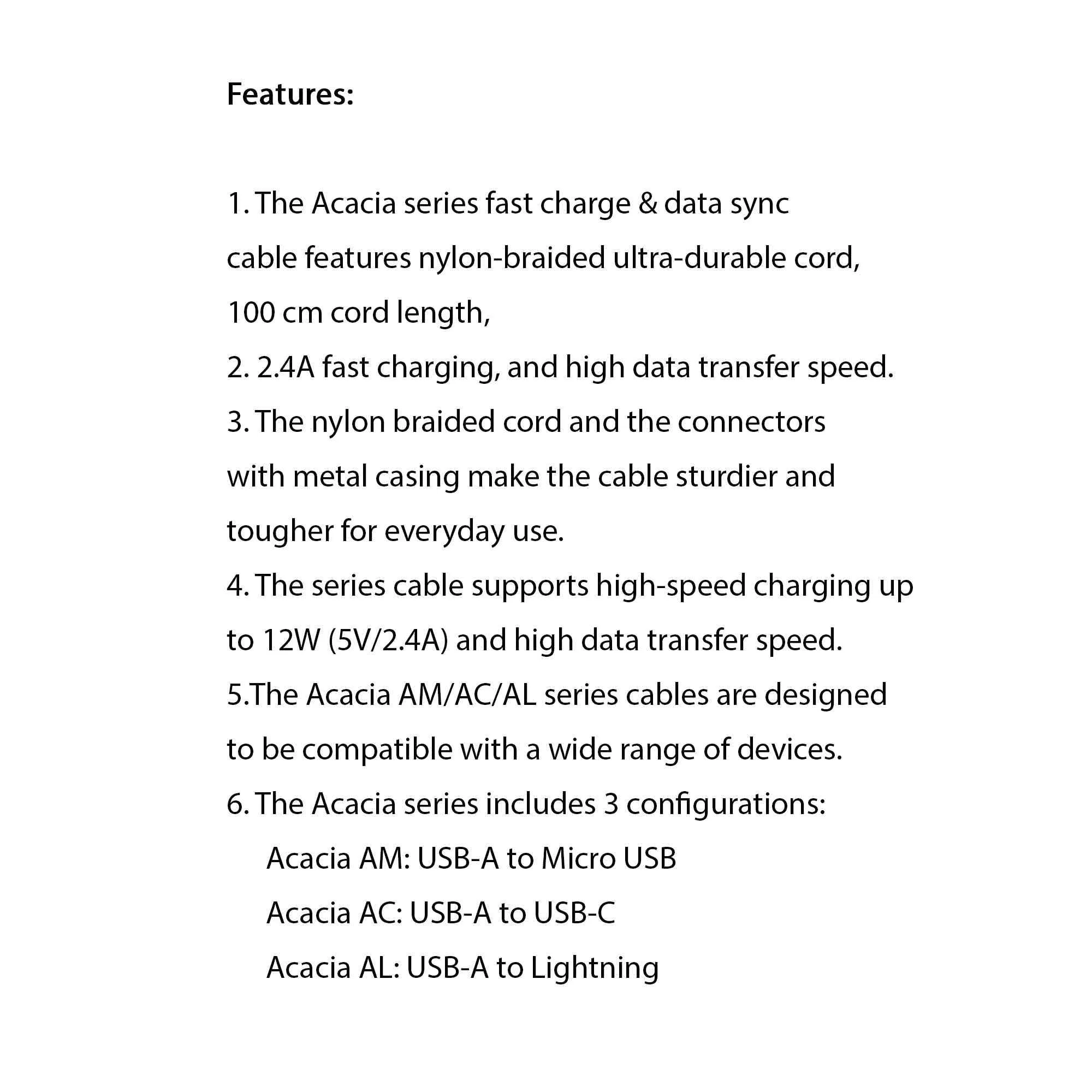Rockrose Acacia AC 1m USB-C Cable - Black Gold (Barcode: 6973135540335 )