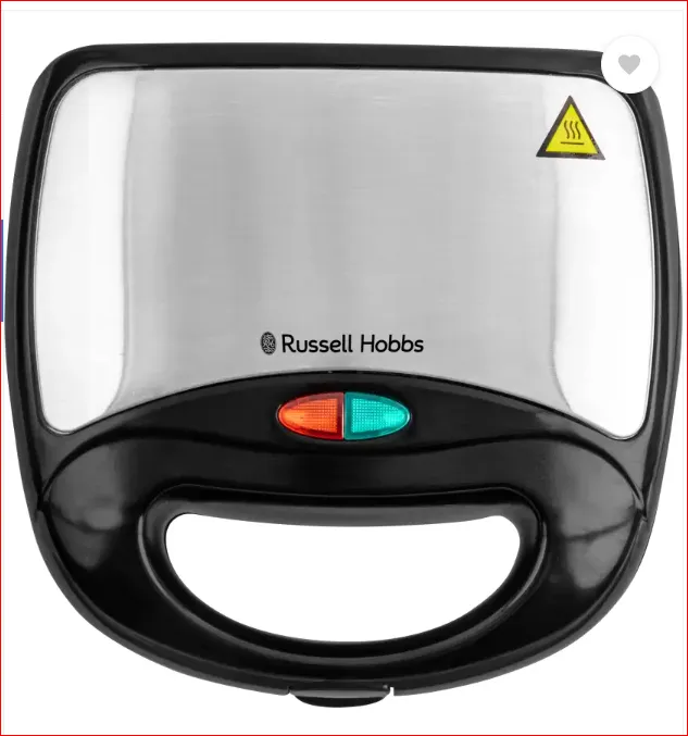 Russell Hobbs RST750WM 750W Waffle Maker with Non-Stick Coating, Cool-Touch, LED Indicators, Waffle  (Black/Silver)