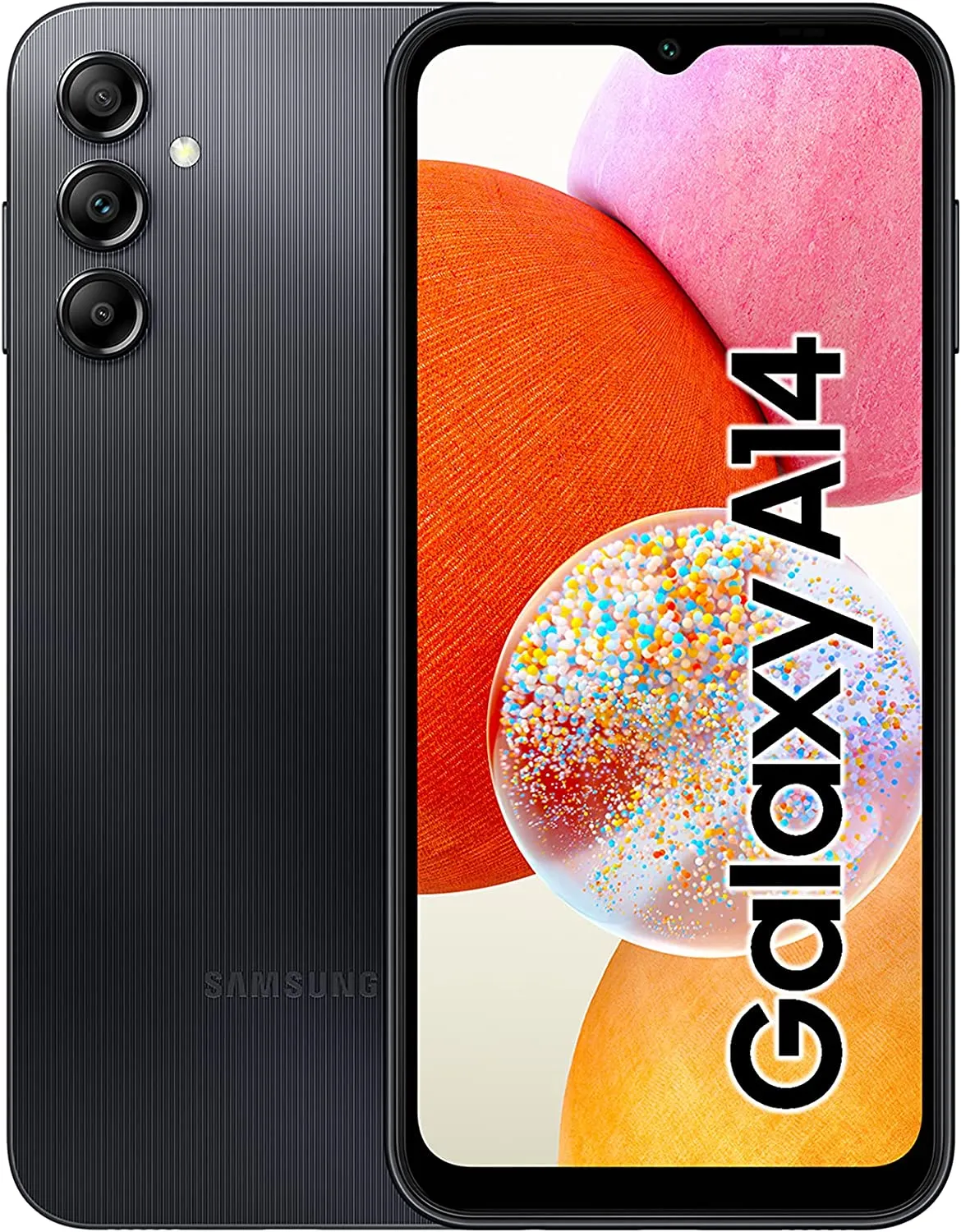 SAMSUNG Galaxy A14 SM-A145F/DS (64GB, 4GB) 6.6", Android 13, 5000mAh Battery, 50MP Triple Camera, Dual SIM 4G Volte GSM Unlocked Black/Light Green