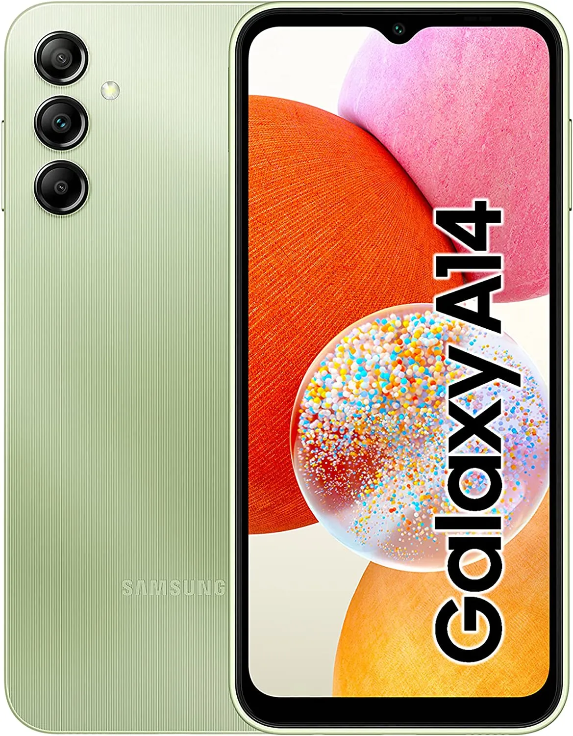 SAMSUNG Galaxy A14 SM-A145F/DS (64GB, 4GB) 6.6", Android 13, 5000mAh Battery, 50MP Triple Camera, Dual SIM 4G Volte GSM Unlocked Black/Light Green