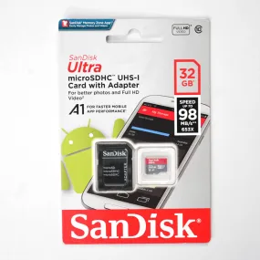 Sandisk UHS-1 Memory Card With Adapter- 32 GB