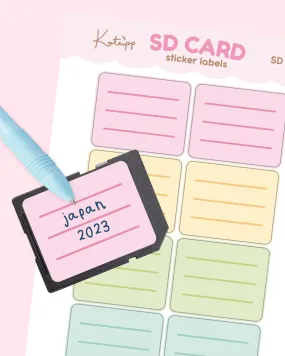 SD Card Organisation Stickers