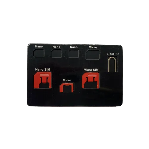 Sim Card Kit Holder - 3 in 1 Sim Adapter, Micro SIM and 3 Nano SIM Slots [Card Size]