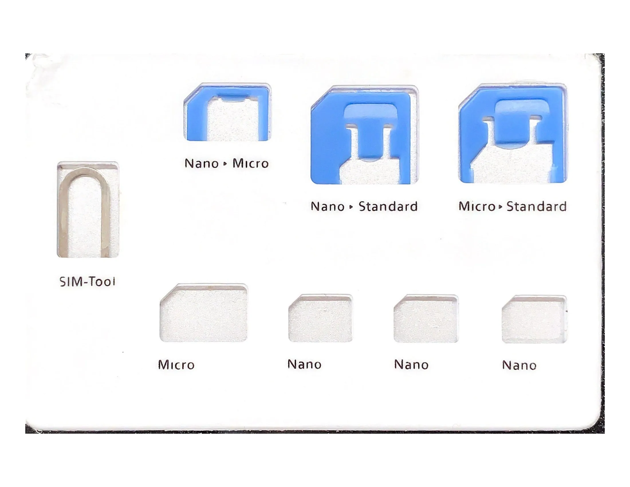 Sim Card Kit Holder - 3 in 1 Sim Adapter, Micro SIM and 3 Nano SIM Slots [Card Size]