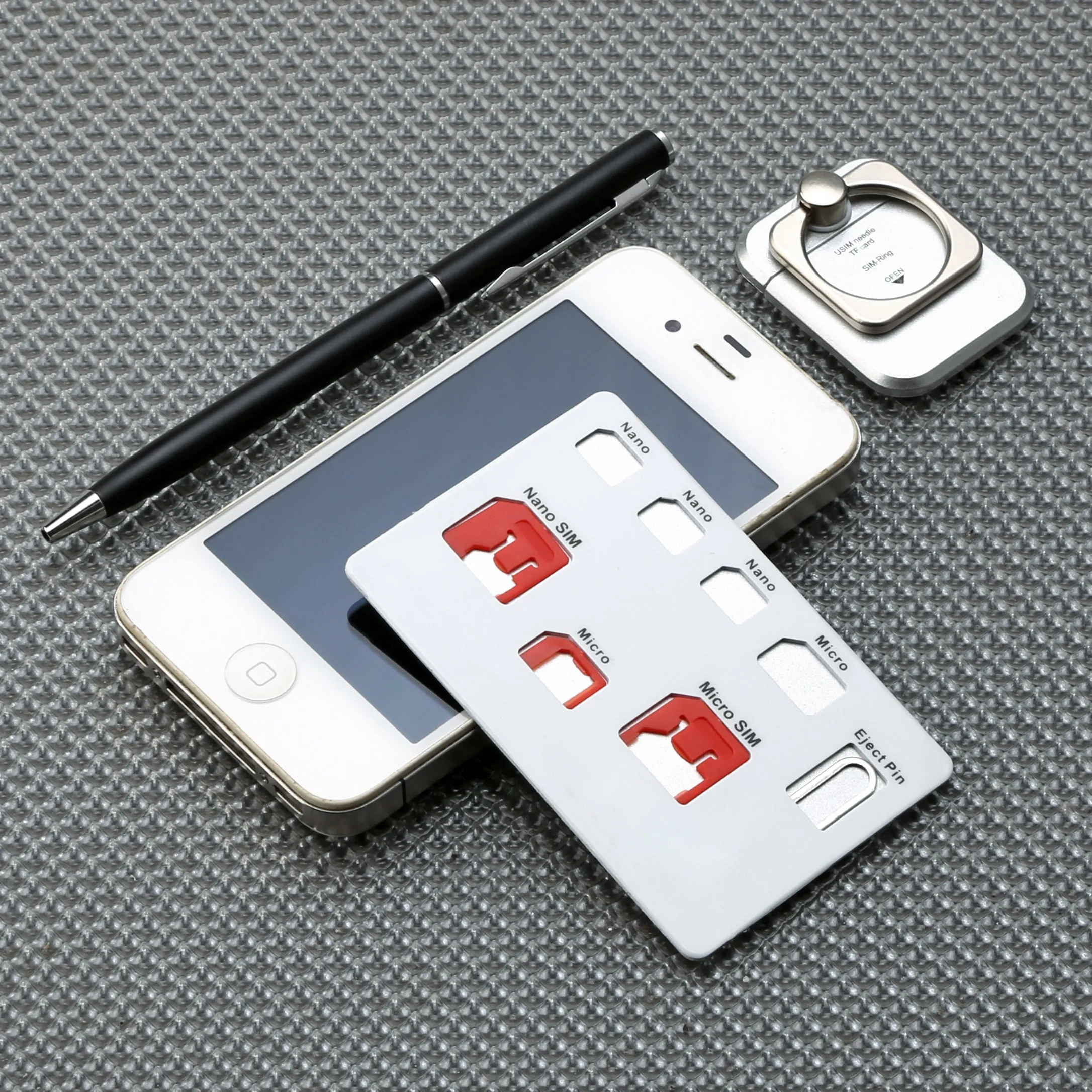 Sim Card Kit Holder - 3 in 1 Sim Adapter, Micro SIM and 3 Nano SIM Slots [Card Size]
