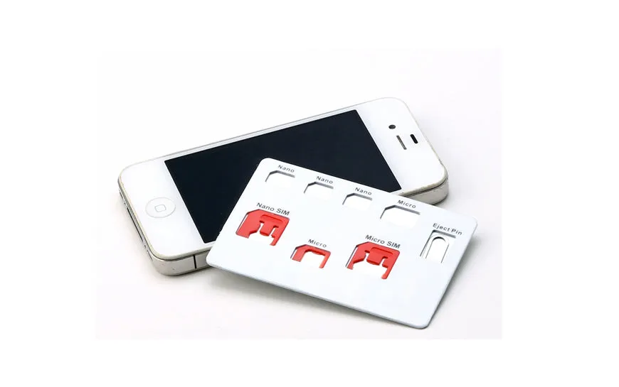 Sim Card Kit Holder - 3 in 1 Sim Adapter, Micro SIM and 3 Nano SIM Slots [Card Size]