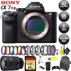 Sony Alpha a7R II Mirrorless Digital Camera   32GB Memory Card   Sony FE 24-105mm Lens