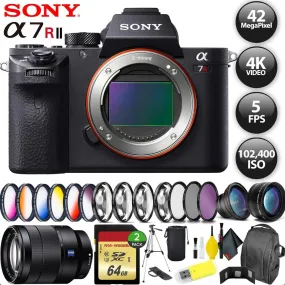 Sony Alpha a7R II Mirrorless Digital Camera   64GB Memory Card   Sony FE 70-200mm Lens