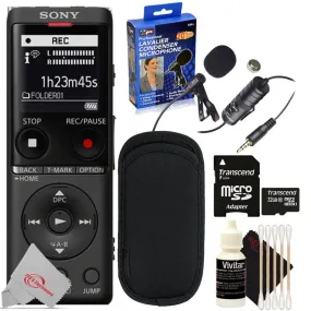 Sony UX570 Digital Voice Recorder Black   Professional Lavalier Condenser Microphone Kit