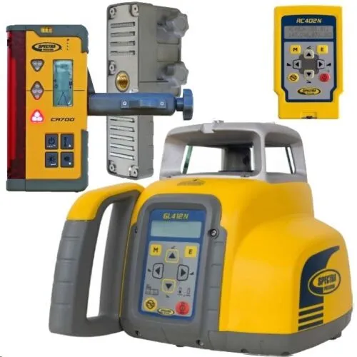 Spectra Precision GL412N Single Grade Laser With CR700 Receiver, C70 Rod Clamp, C71 Mount & RC402N Remote
