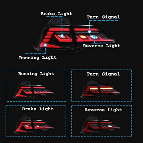 Sport Style LED Tail Lights For Tesla Model 3 & Model Y With Start Up Animation Sequential Indicator US Version Rear Lamps