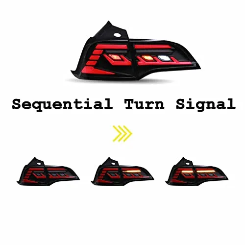 Sport Style LED Tail Lights For Tesla Model 3 & Model Y With Start Up Animation Sequential Indicator US Version Rear Lamps