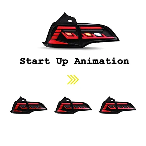 Sport Style LED Tail Lights For Tesla Model 3 & Model Y With Start Up Animation Sequential Indicator US Version Rear Lamps