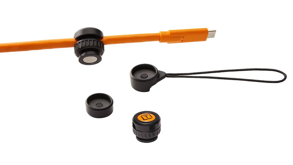 Starter Tethering Kit - TetherPro USB-C to USB-C, Straight to Right, 15 ft, ProTab Cable Ties, TetherGuard, High-Visibility Orange