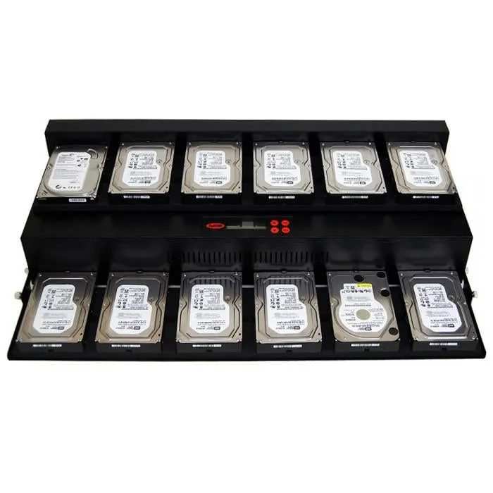 Systor 1 to 11 Flatbed SATA SSD HDD Duplicator & Sanitizer - 18GB/Min - Copy & Erase 3.5" & 2.5" Hard Disk & Solid State Drive 300MB/Sec (SYS11-SSD-SATA2)