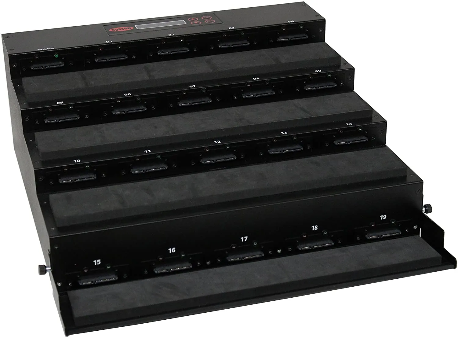Systor 1 to 19 Flatbed SATA SSD HDD Duplicator & Sanitizer - 36GB/Min - Copy & Erase 3.5" & 2.5" Hard Disk & Solid State Drive 600MB/Sec (SYS19-SSD-SATA3)