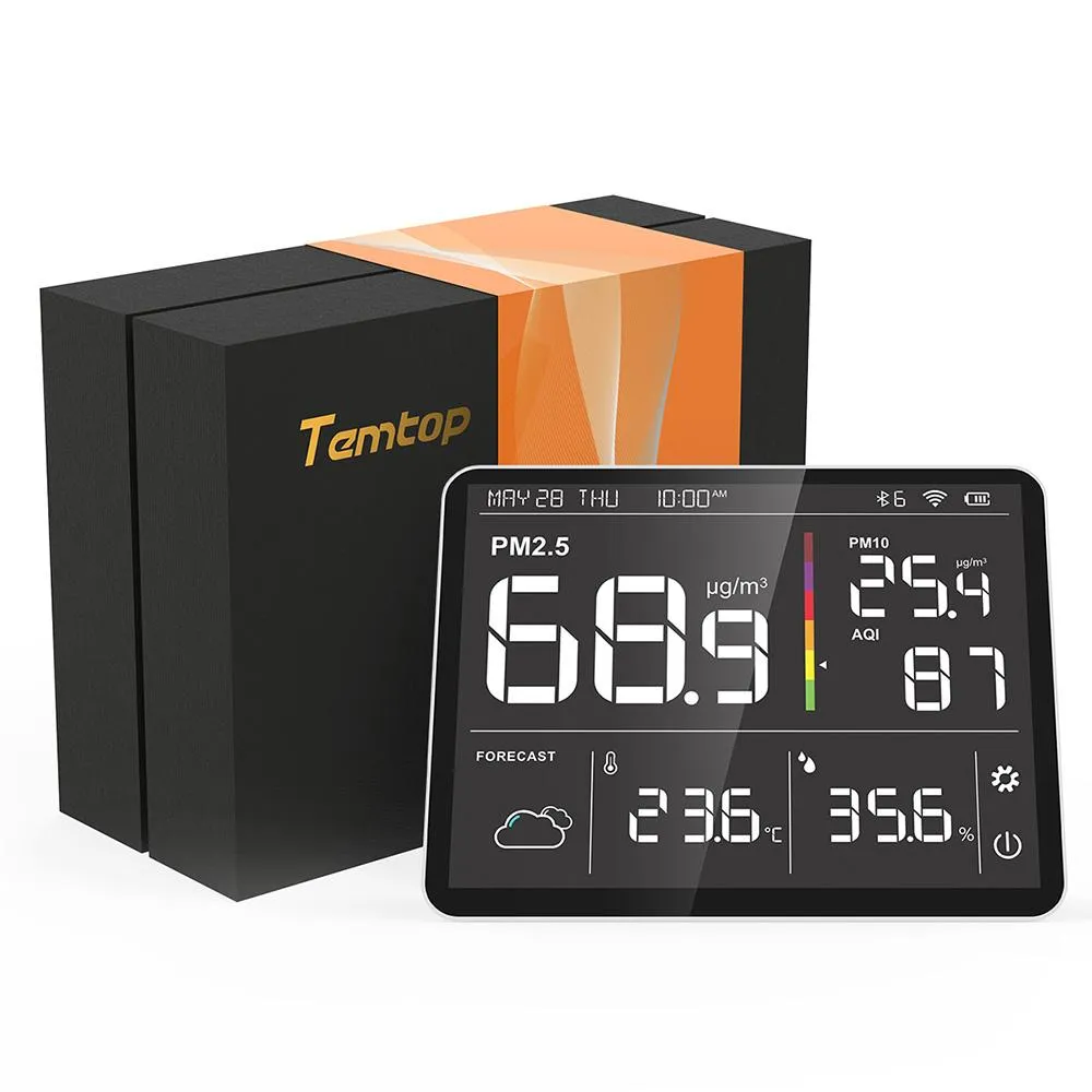 Temtop Air Station P100 Air Quality Monitor PM2.5 AQI Tester Wireless Forecast Station Colored LCD Display
