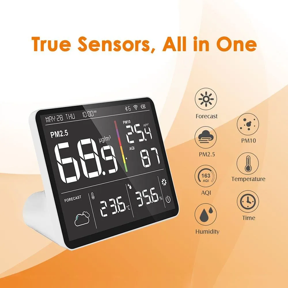 Temtop Air Station P100 Air Quality Monitor PM2.5 AQI Tester Wireless Forecast Station Colored LCD Display
