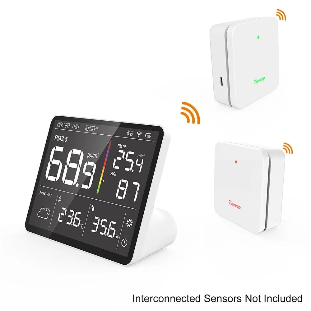 Temtop Air Station P100 Air Quality Monitor PM2.5 AQI Tester Wireless Forecast Station Colored LCD Display
