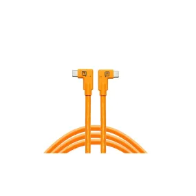 TetherPro 4.6m (15') Dual USB-C Right Angle Cable (High-Visibility Orange)